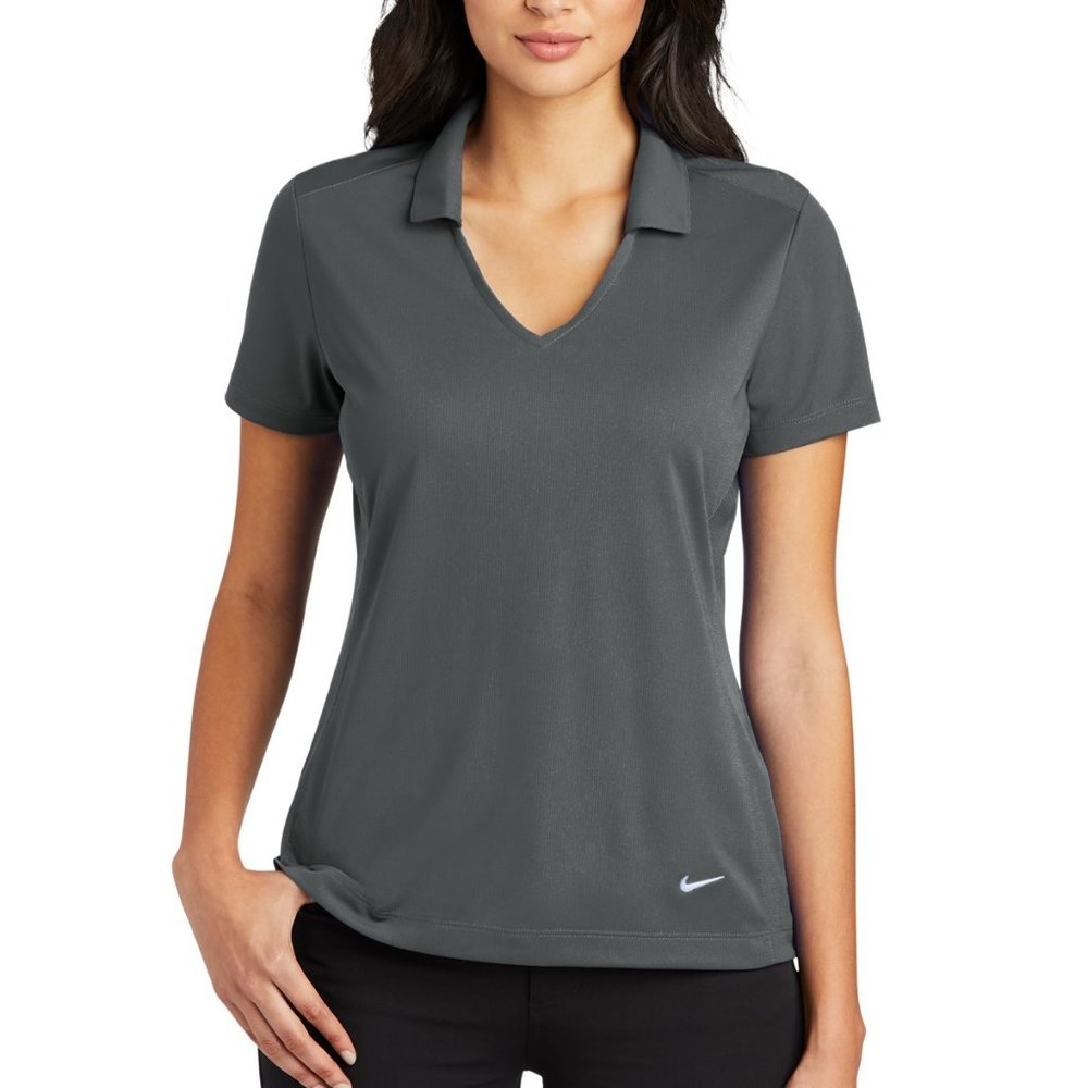 Nike 637165 Ladies Dri-FIT Vertical Mesh Polo Color Anthracite Size S (New).
